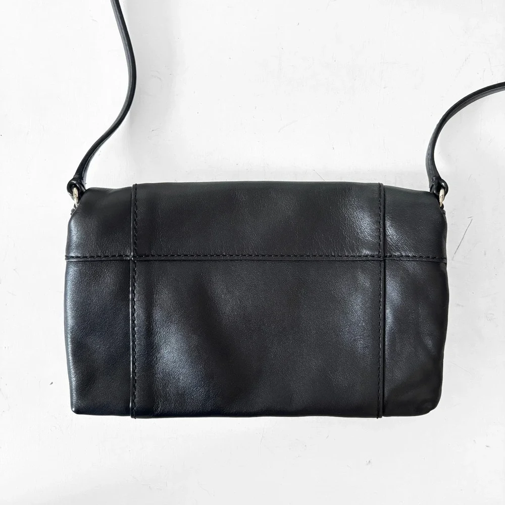 Kate Spade New York Black Leather Crossbody‎ Bag WKRU2593 Gold Hardware